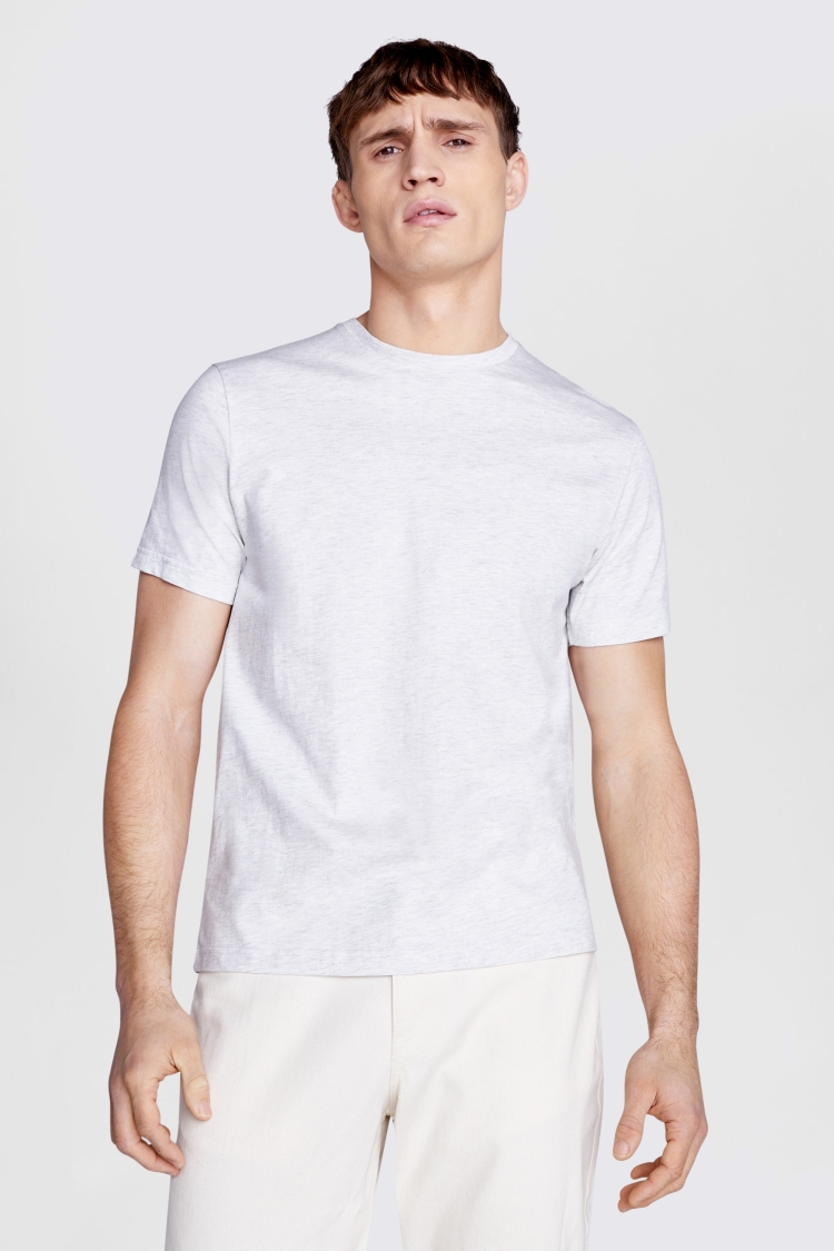 Light Grey Marl Crew Neck T-Shirt Buy Online at Moss