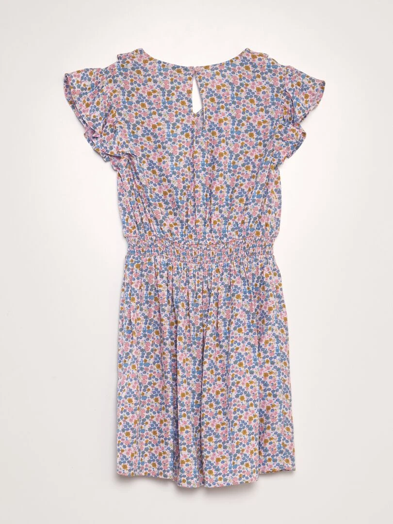 Robe à volants imprimée Rose