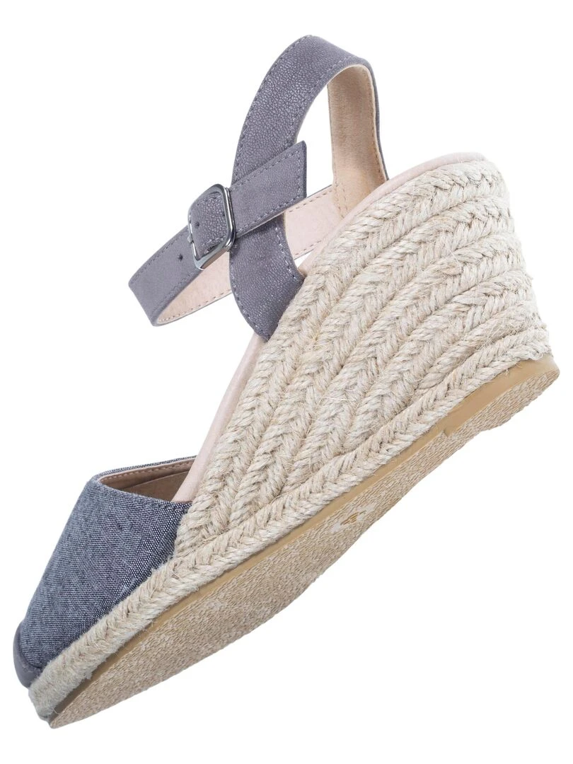 Espadrilles fermées Femme talon Grise   Gris Gris