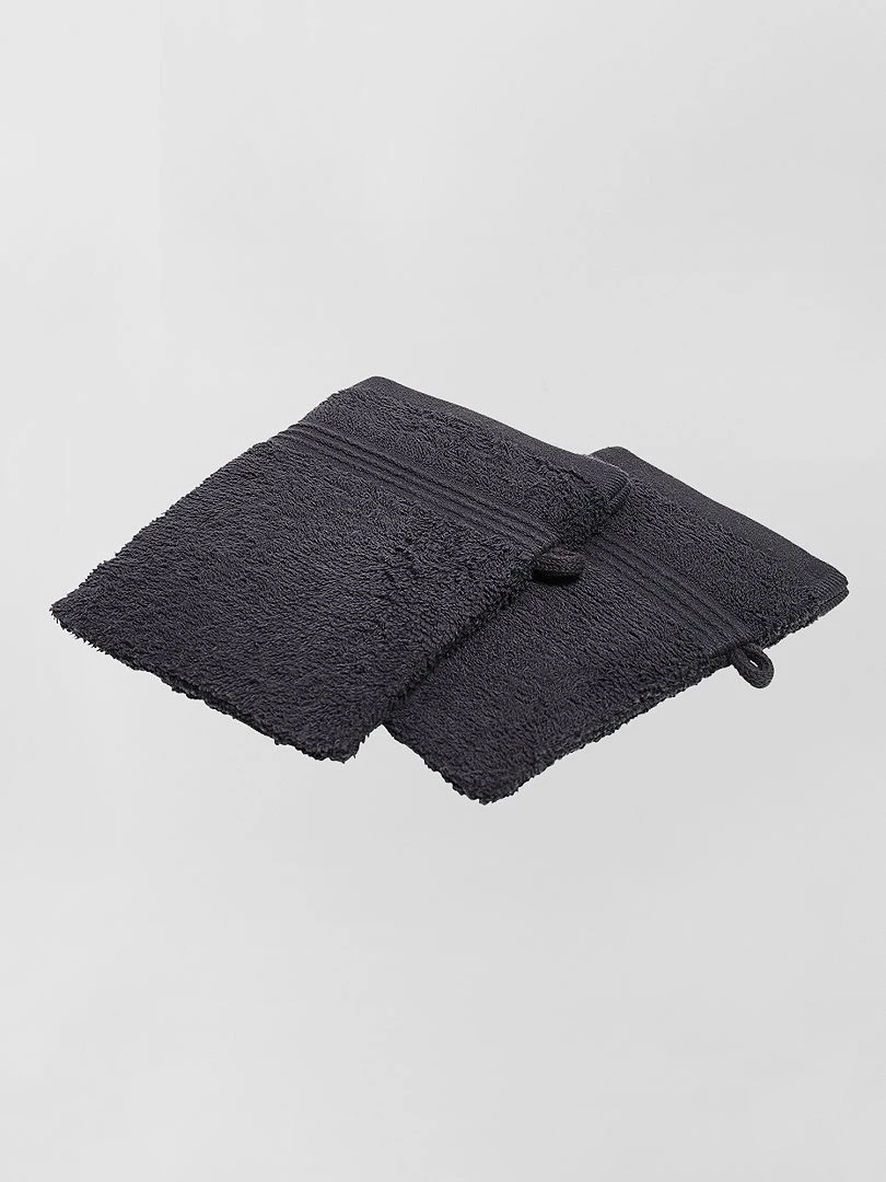 Lot de 2 gants de toilette   noir
