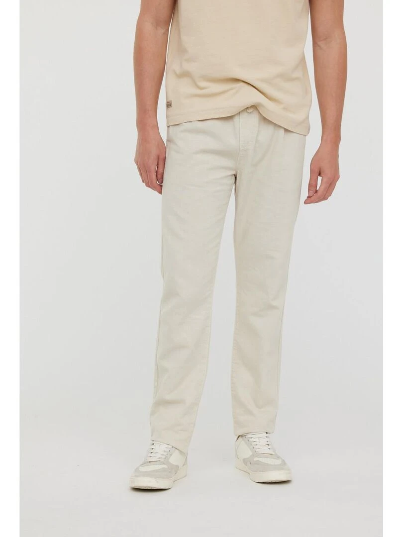 Lee Cooper Pantalon coton/lin straight fit GORGEOUS Beige