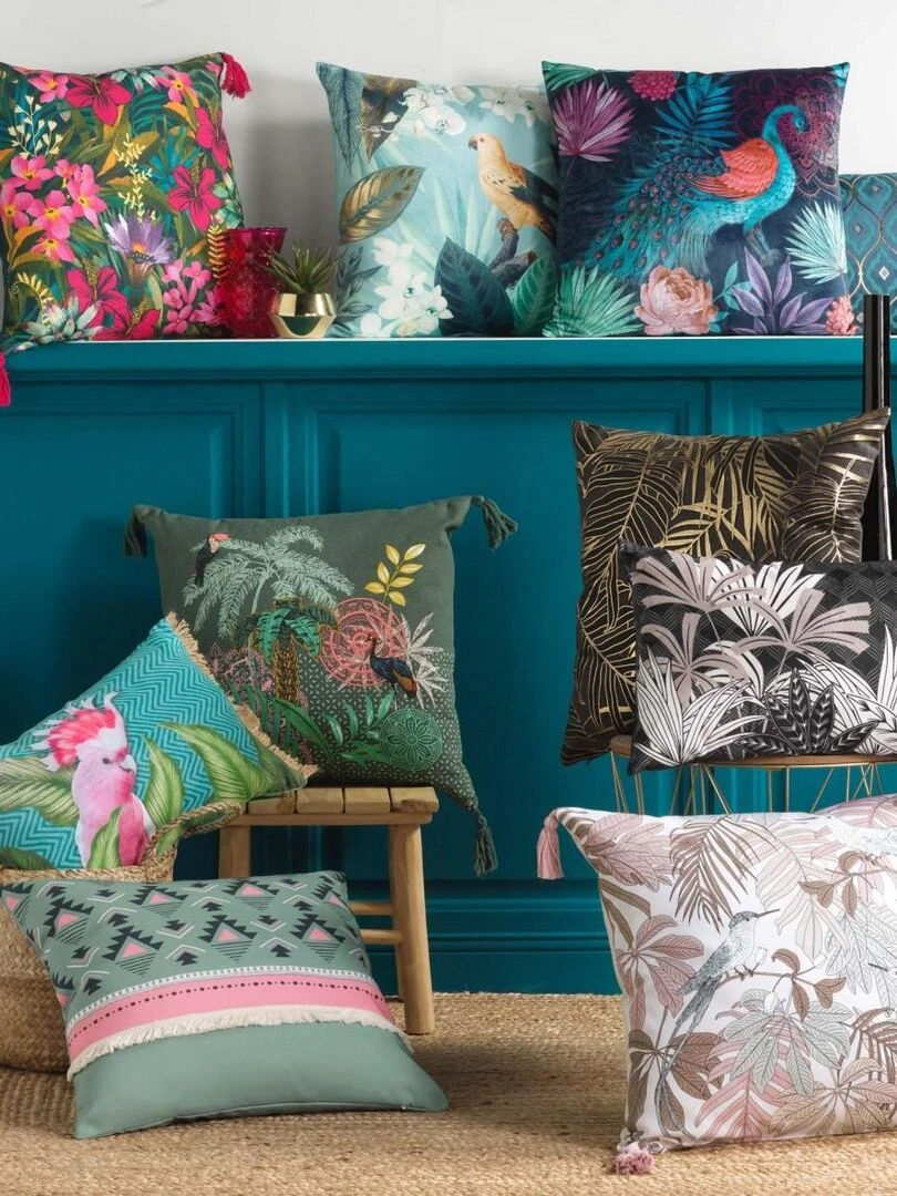 Coussin déhoussable Perroquet Ringo   Vert