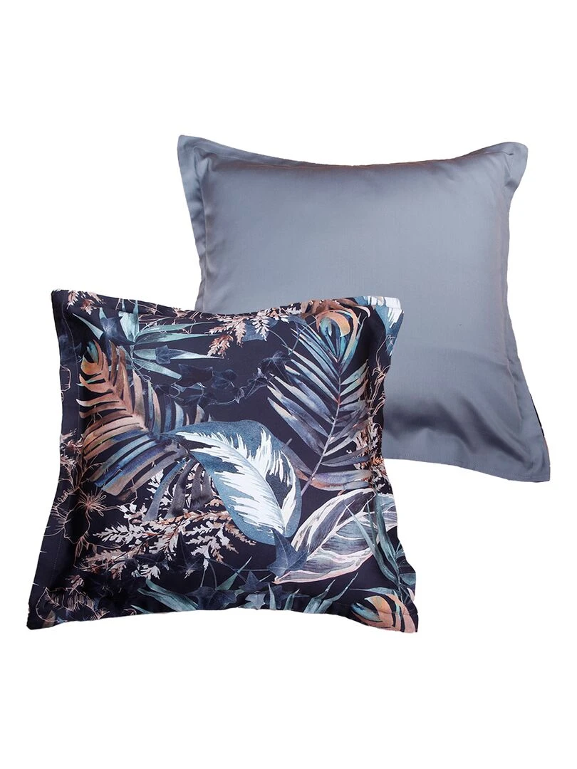 Lot de 2 Taies d'oreiller 50x70 cm satin de coton   Bleu marine
