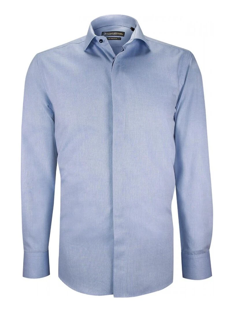 Chemise business oxford gorge cachée LUIGI Bleu
