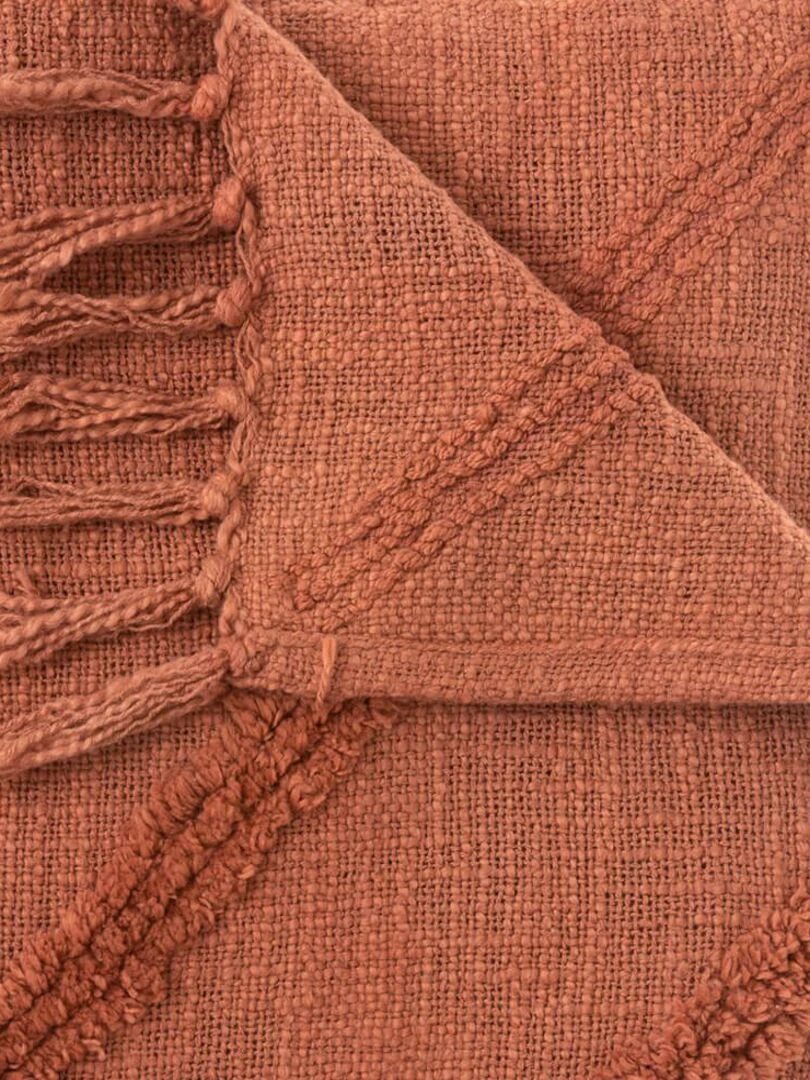 Jeté de lit tufté Inca 130x180 cm terracotta   Orange