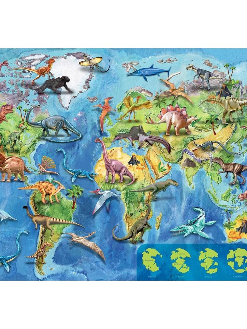 Puzzle 150 pièces : Mappemonde des Dinosaures N/A