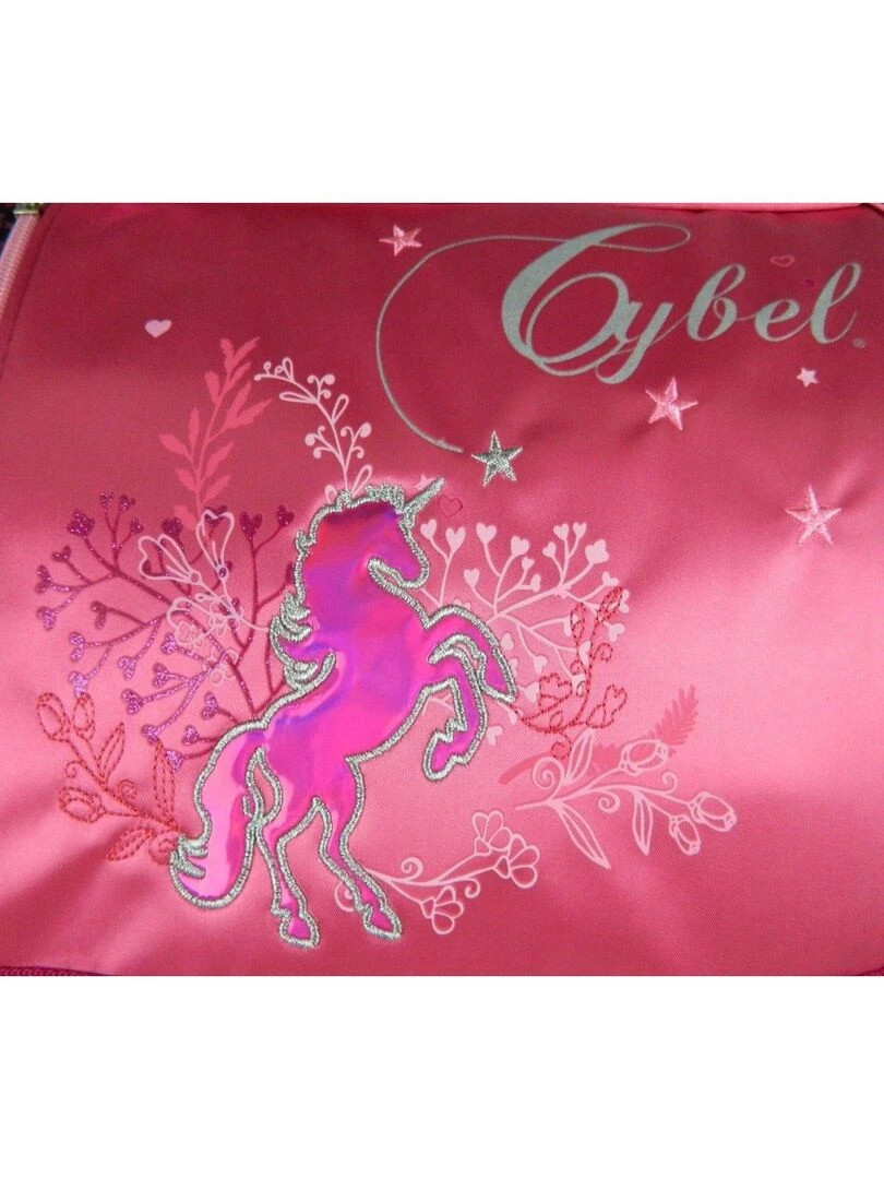 Cartable à roulettes Cybel Cheval Licorne 38cm Rose   Rose