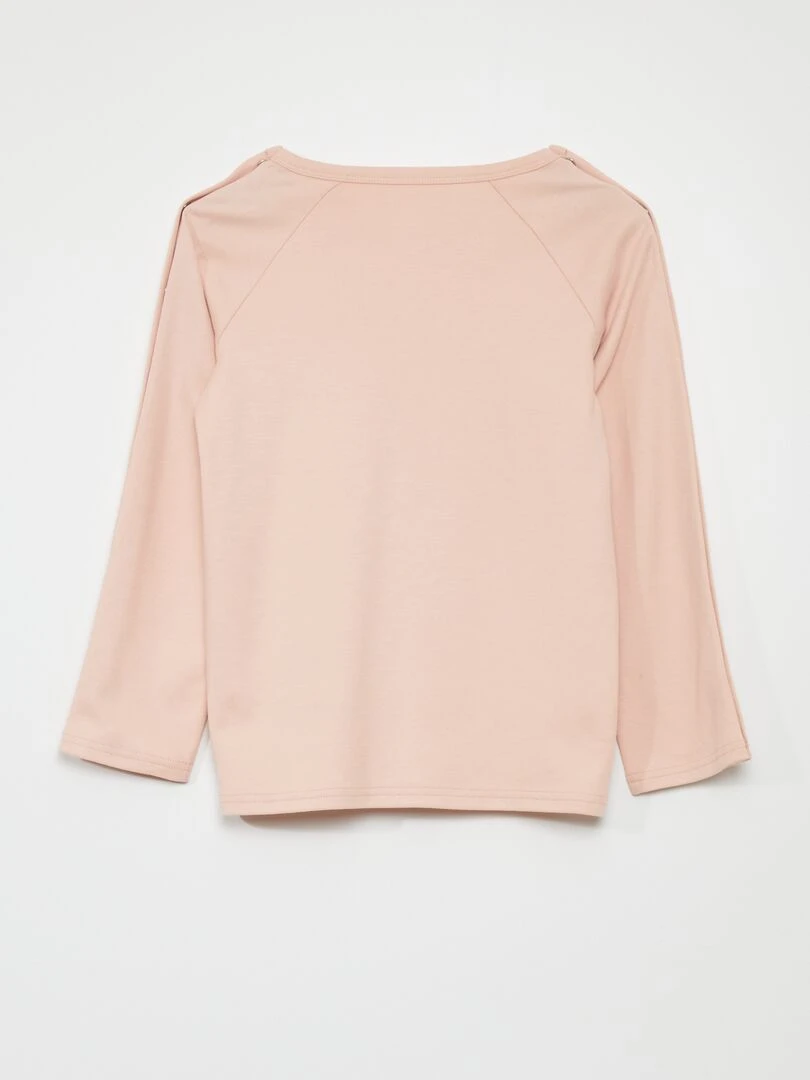 T shirt à manches longues pressionnées   So Easy   Rose