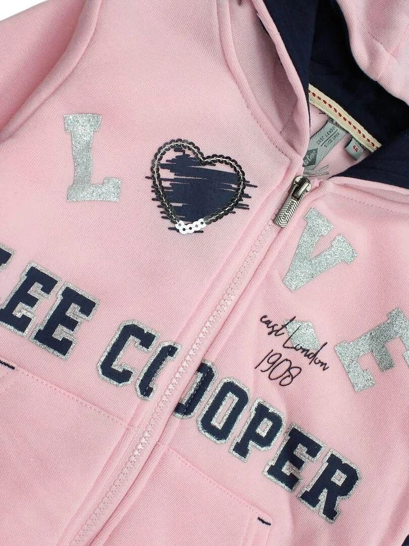 Lee Cooper   Veste fille imprimé logo   Rose