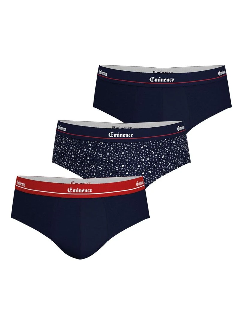 Lot de 3 slips homme Chic Edition limitée 80 ans Bleu marine