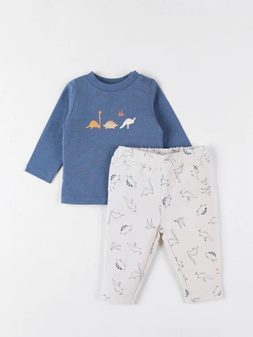Set t shirt + pantalon dino vanille Noukie's Beige