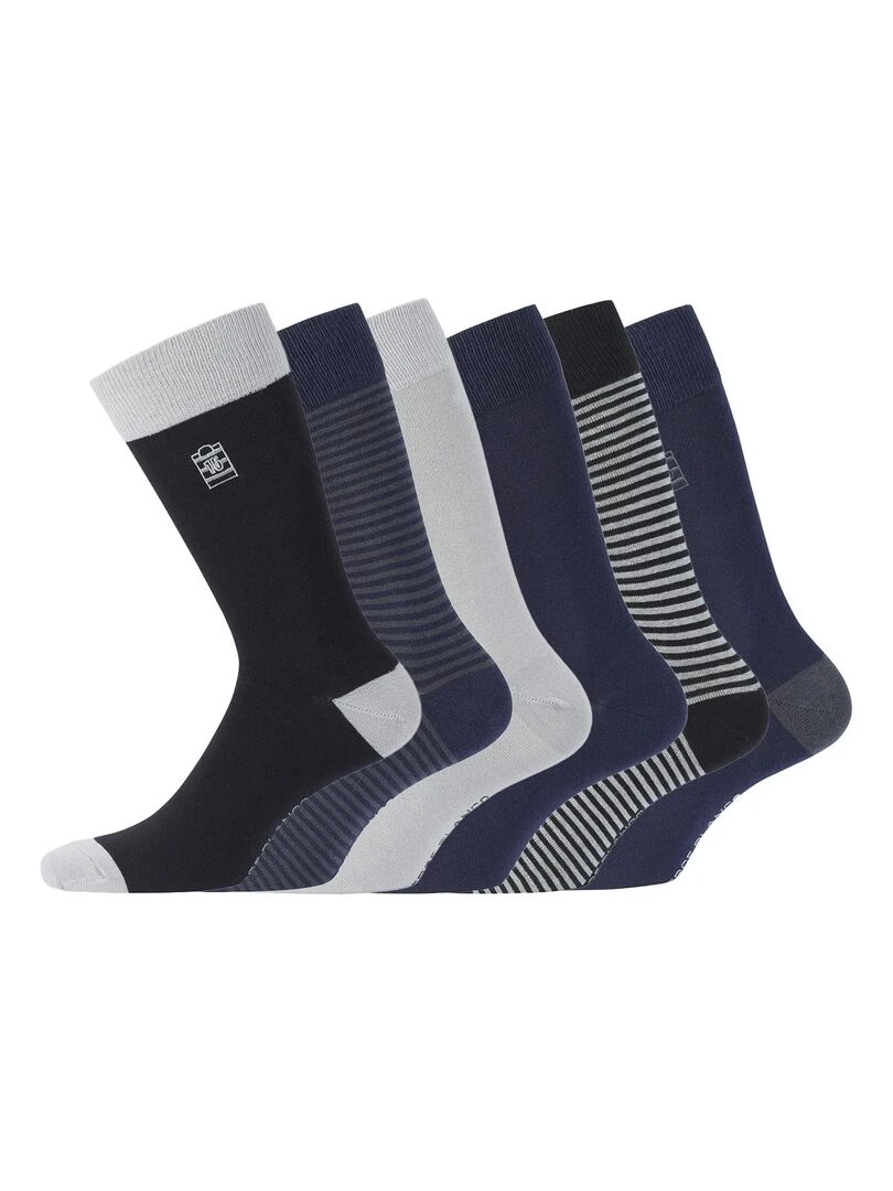 Lot de 6 Paires de Chaussettes de ville coton homme Serge Blanco Gris Gris