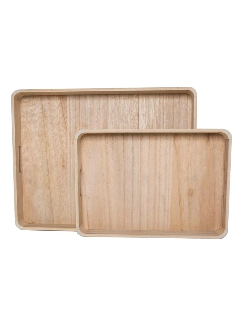 Lot de 2 plateaux 'INDIES' 'TODAY' Beige