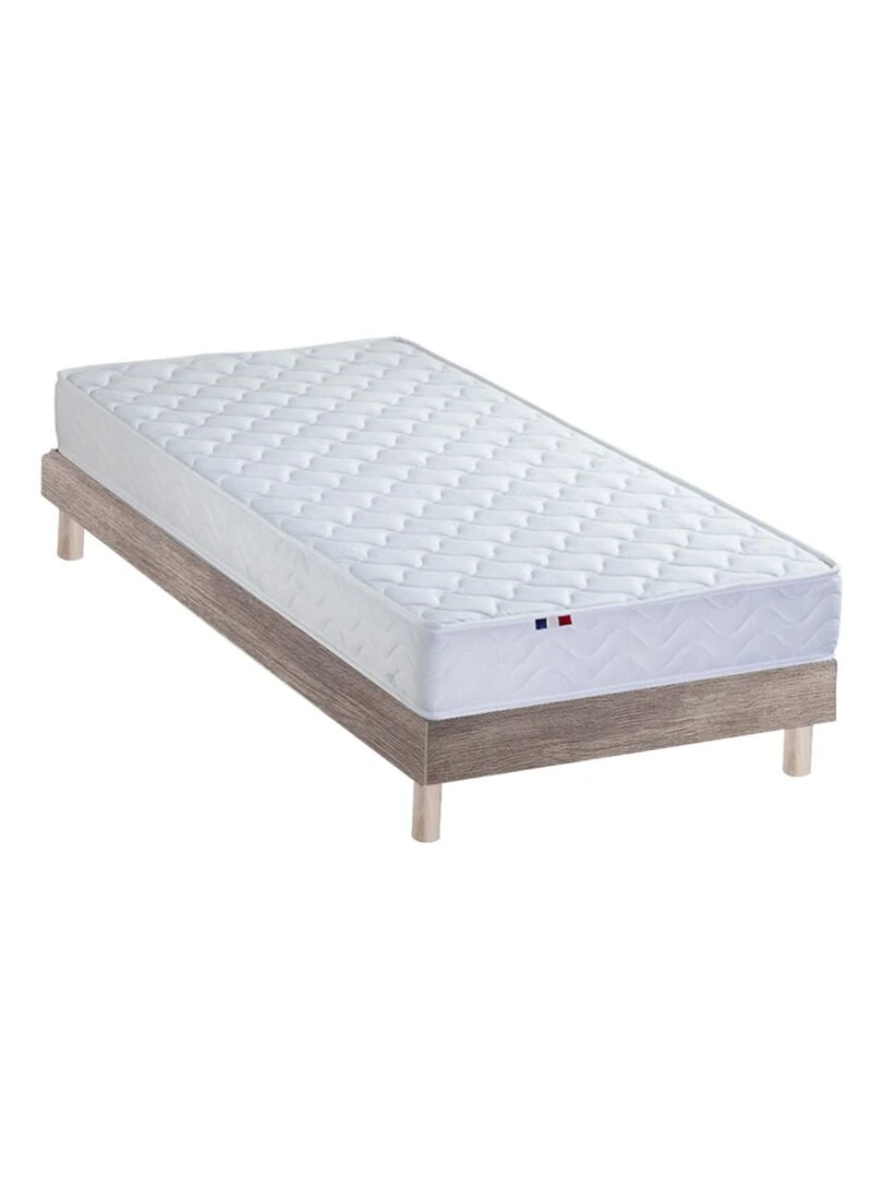 Ensemble Matelas accueil Latex INITIAL Sommier en Kit Couleur Chêne clair Marron clair