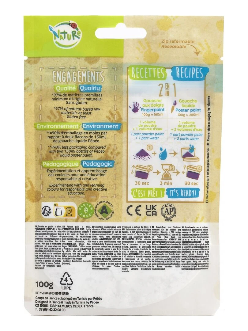 Gouache en poudre   100 g   Vert   N/A