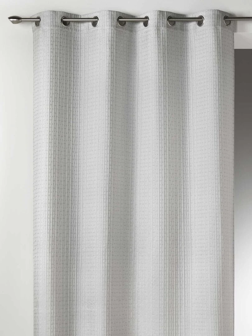 Rideau épais en Jacquard Uni à Reliefs Argent
