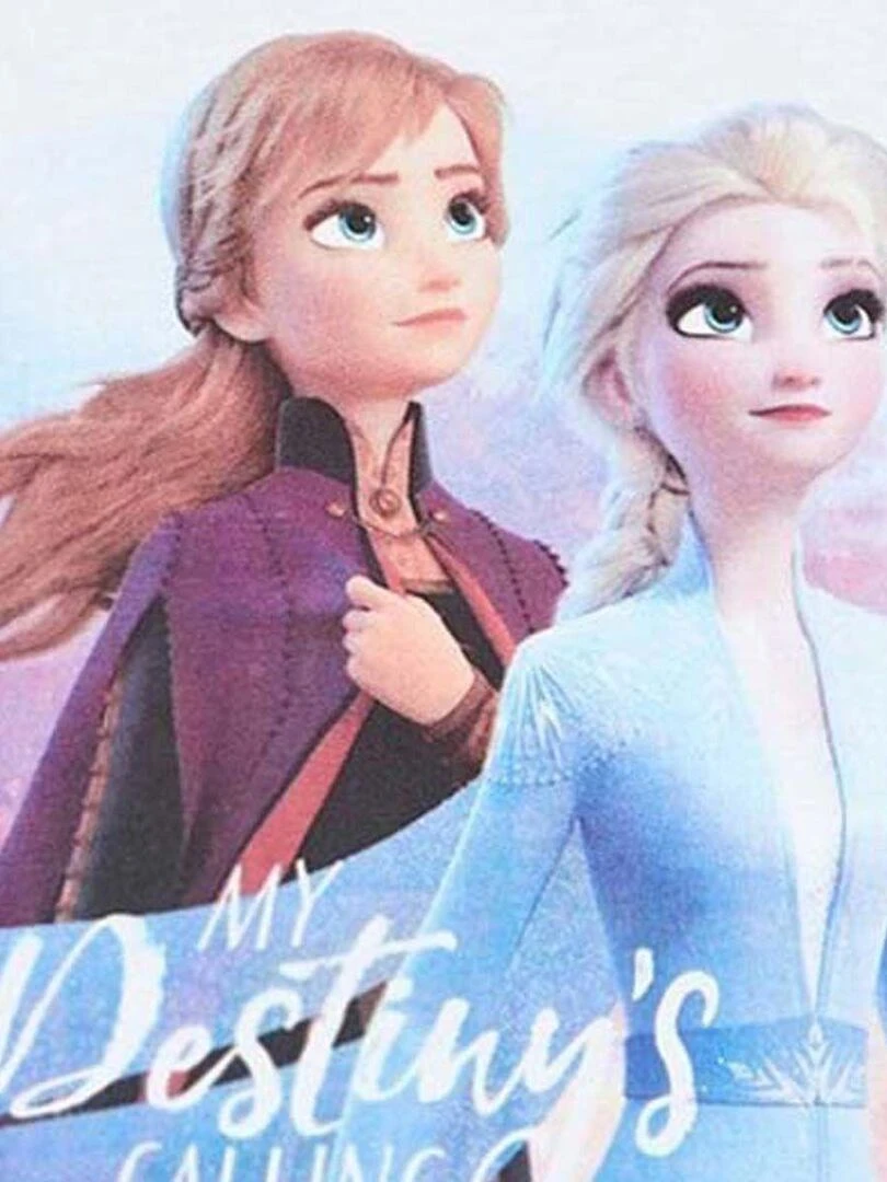 Disney   T shirt fille imprimé La Reine Des Neiges en coton   Bleu