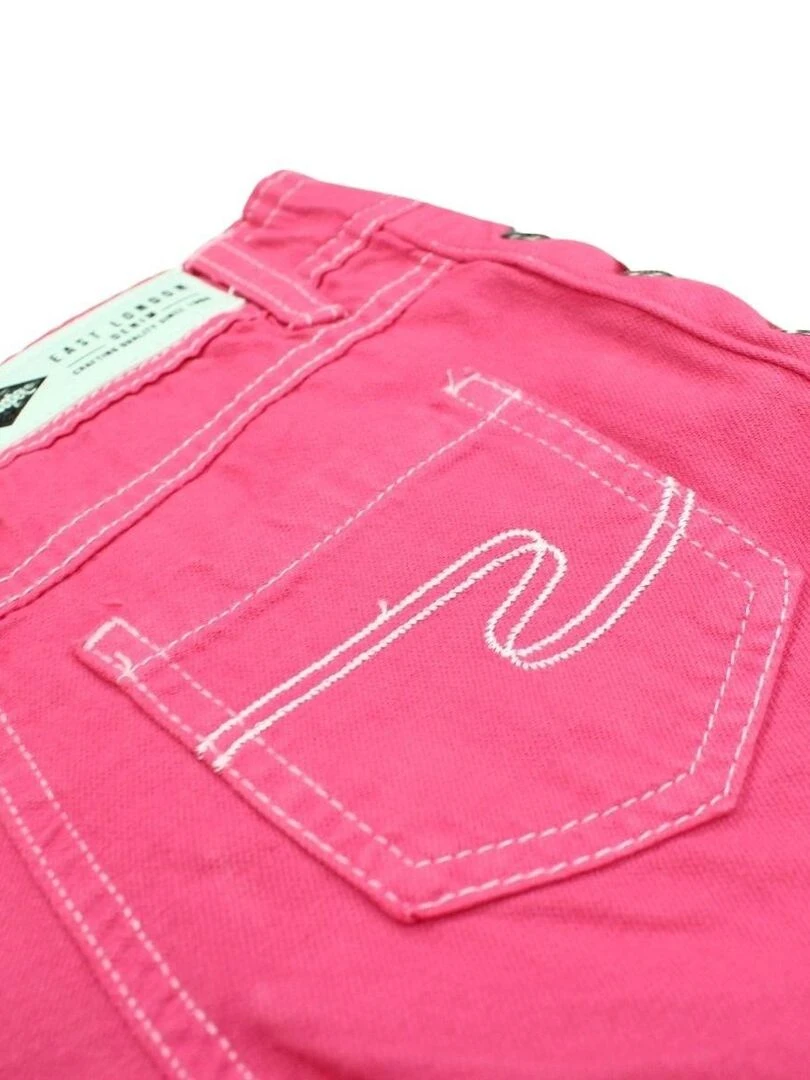 Lee Cooper   Short fille imprimé logo en coton   Rose