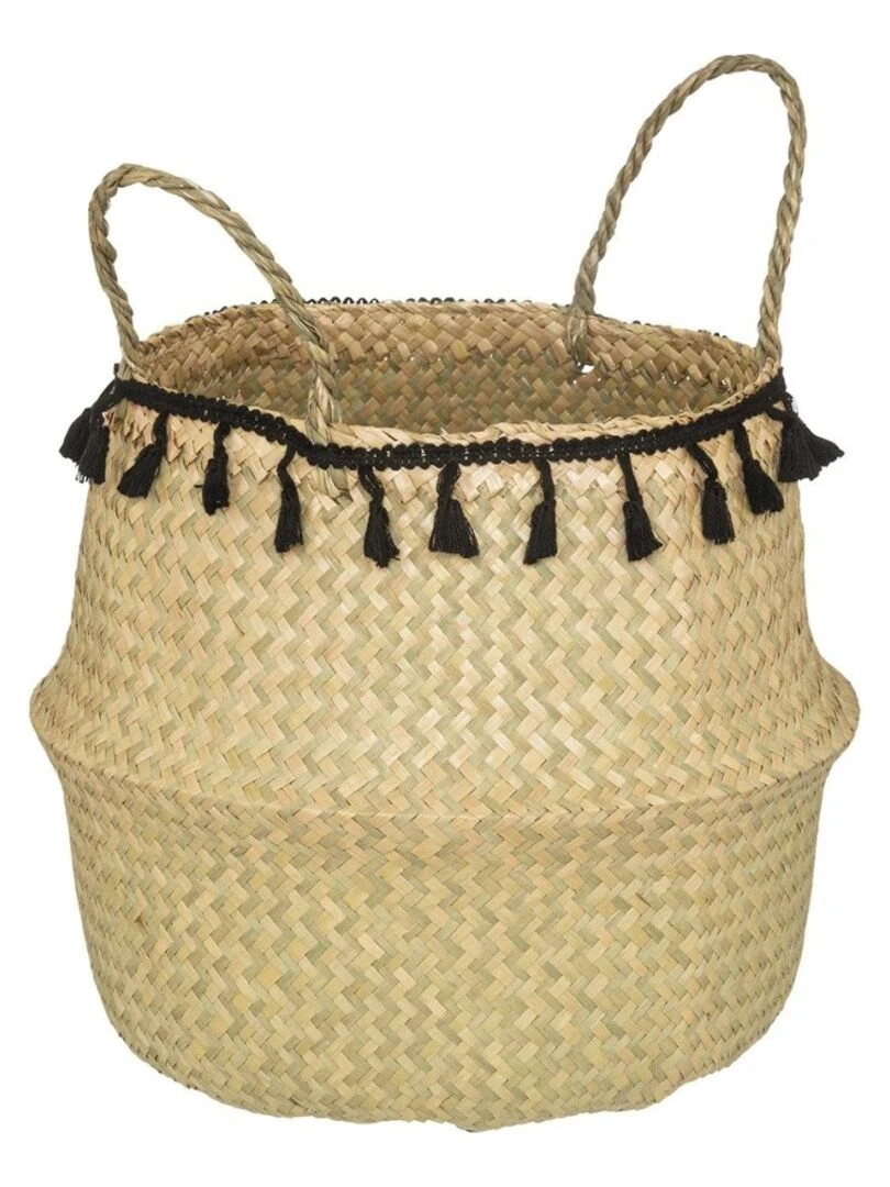 Panier pliant roseau Alina noir D30 Beige