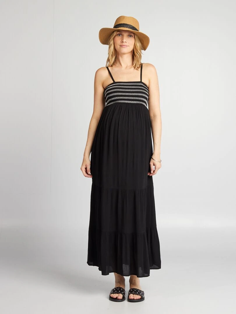 Robe grossesse à coupe longue   noir