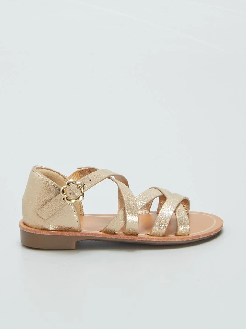 Sandales à brides Jaune