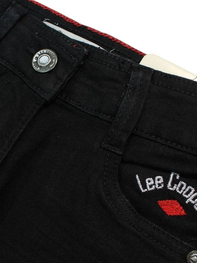 Lee Cooper   Pantalon fille imprimé logo en coton   Noir