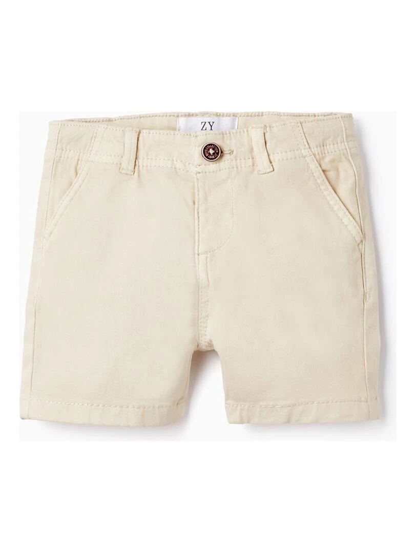 Short Chino En Sergé Pour Bébé Garçon Beige clair