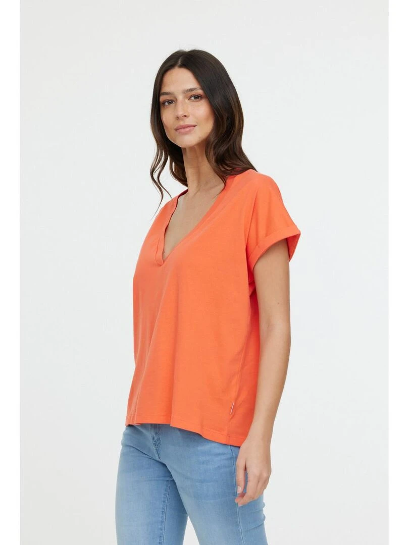 Lee Cooper T Shirt manches courtes coton loose ALYS MC Orange