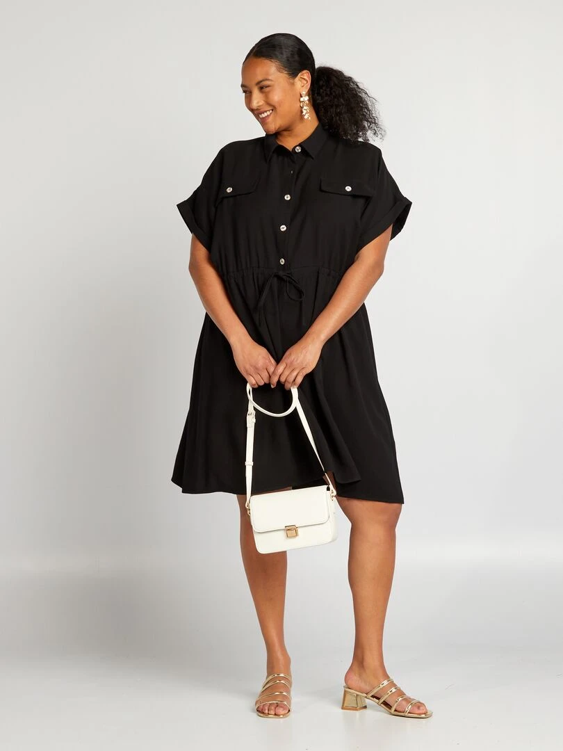 Robe saharienne courte noir