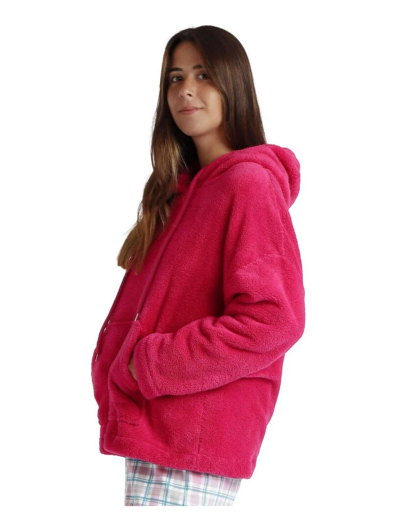 Sweat shirt à capuche Basica   Rose