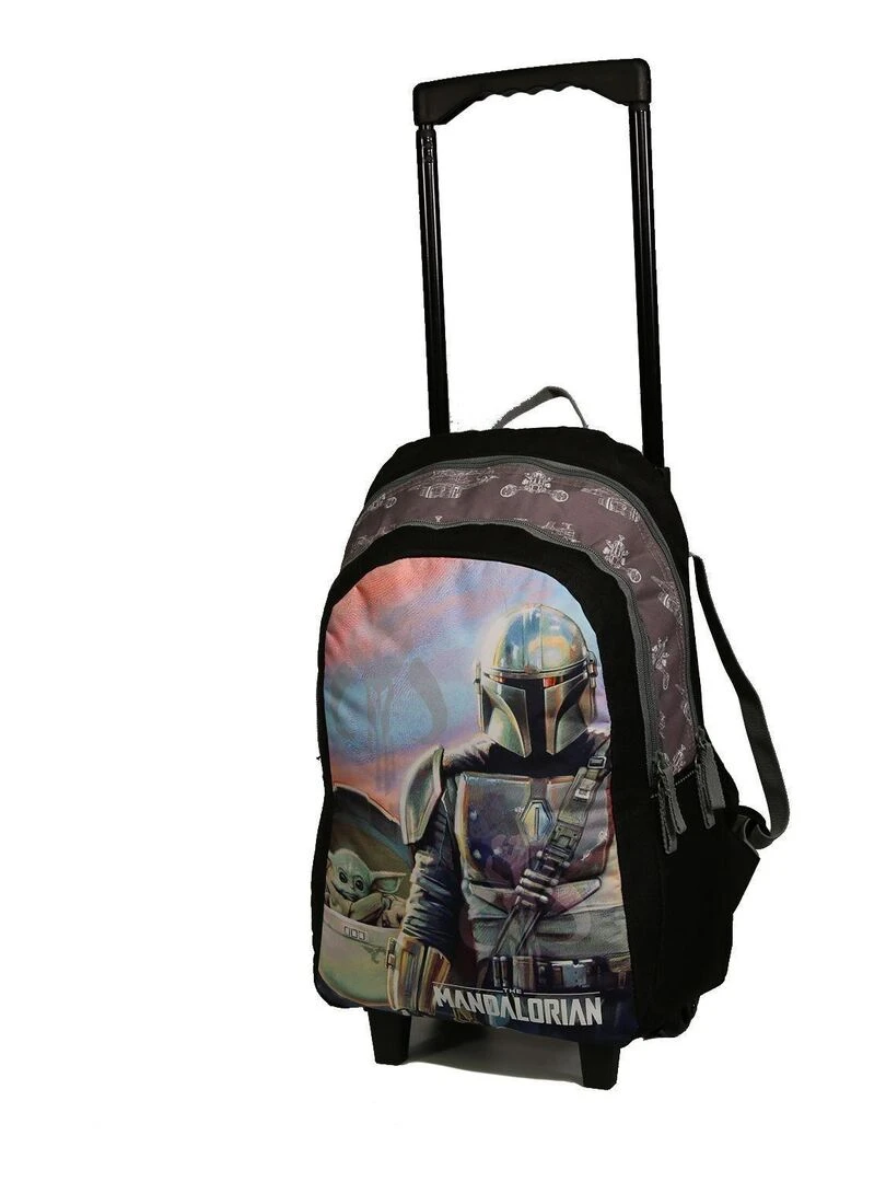 Sac à dos à roulettes Star Wars/The Mandalorian Baby Yoda Noir et Gris Bagtrotter Multicolore
