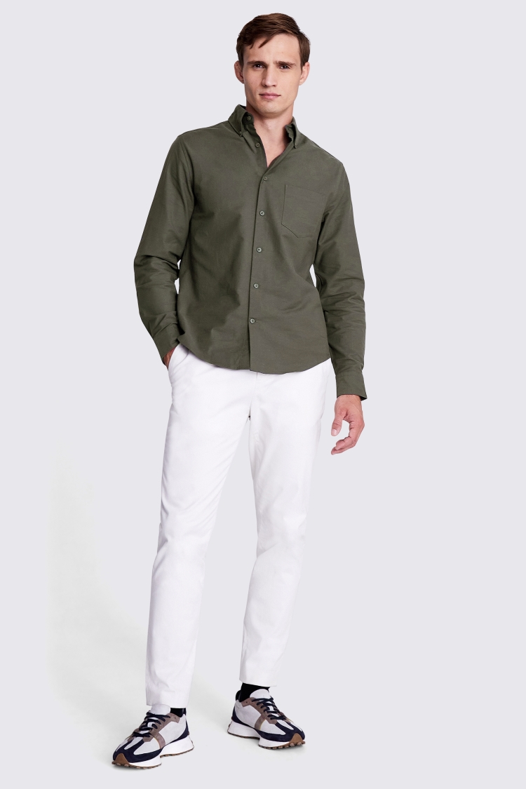 Dark Taupe Washed Oxford Shirt    Buy Online at Moss