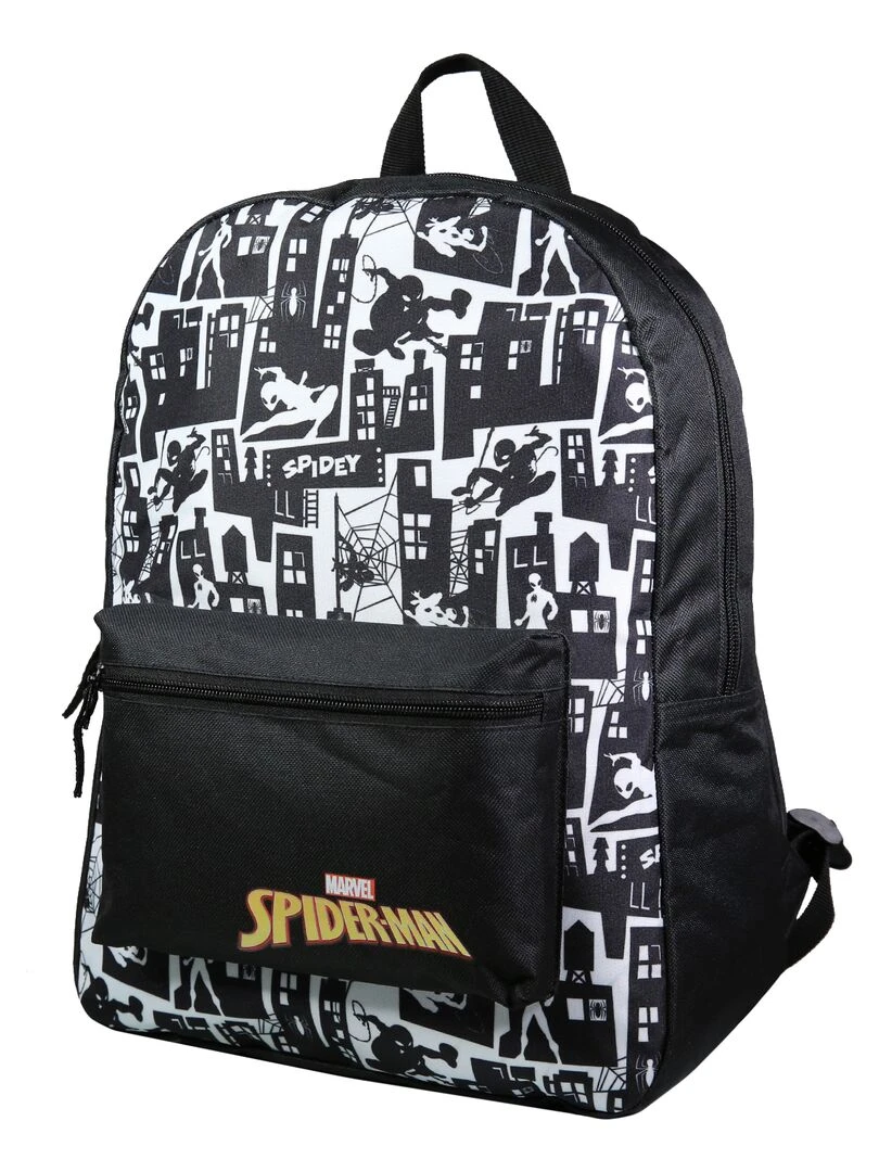 BAGTROTTER Sac à dos 1 compartiment Spider Man Noir et Blanc Gris