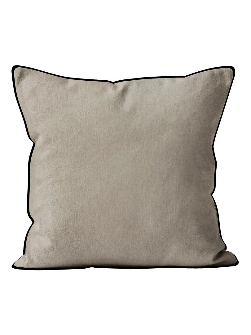 Coussin Bohème uni passepoilé Beige