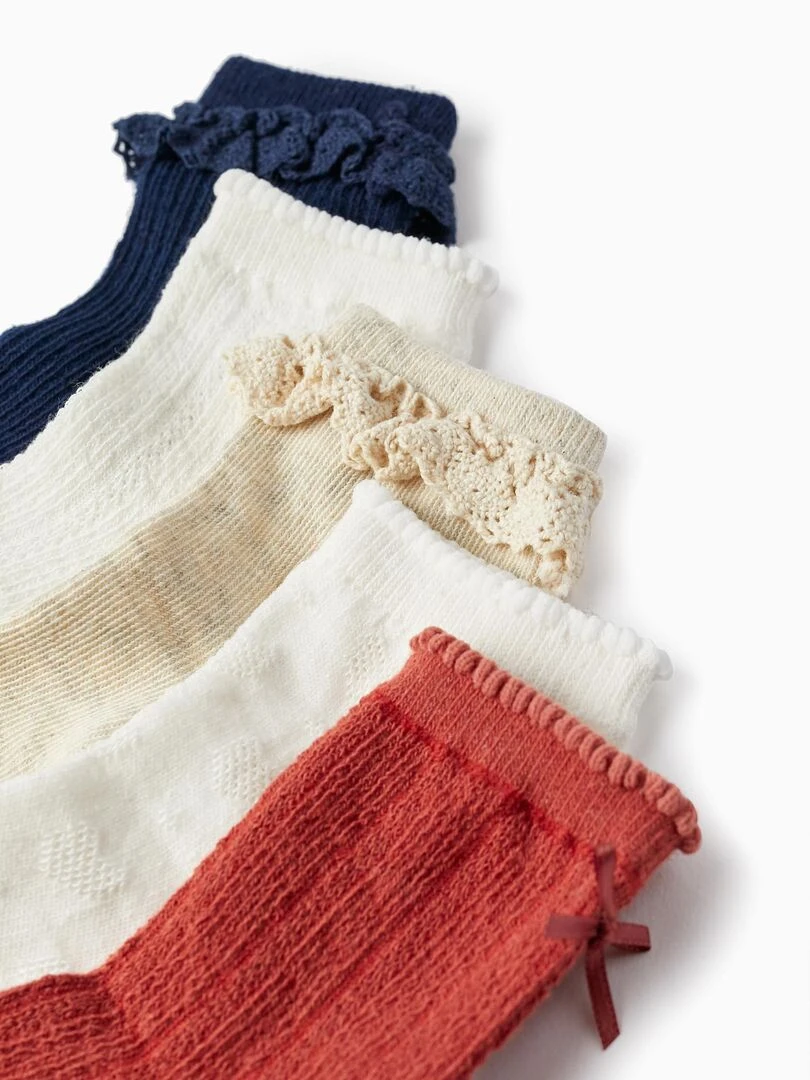 Pack 5 Paires de Chaussettes pour Bébé Fille ATLANTIC COMPANY Multicolore