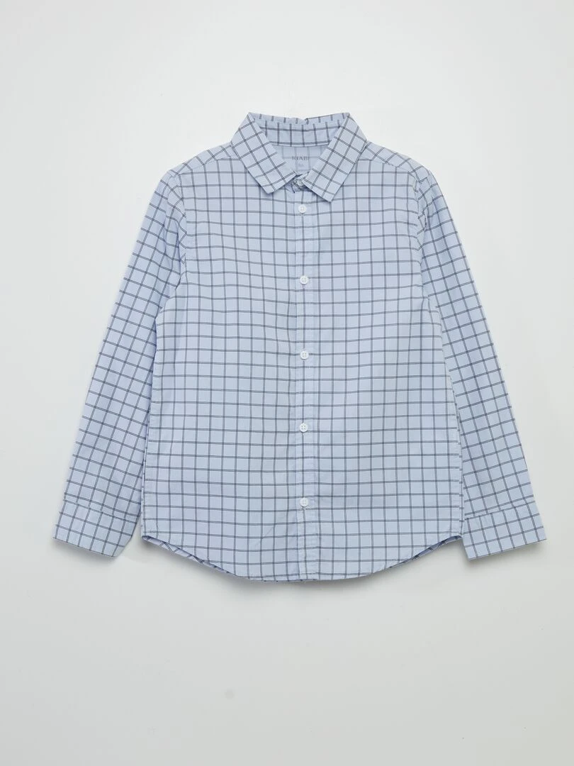 Chemise en popeline imprimée Bleu ciel