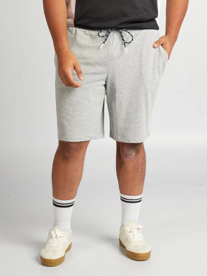 Short en molleton léger avec cordons Gris