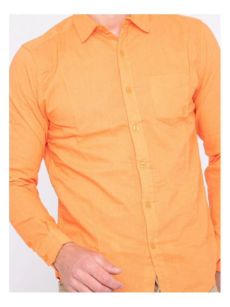 Chemise manches longues lin et coton DALICOT   Orange
