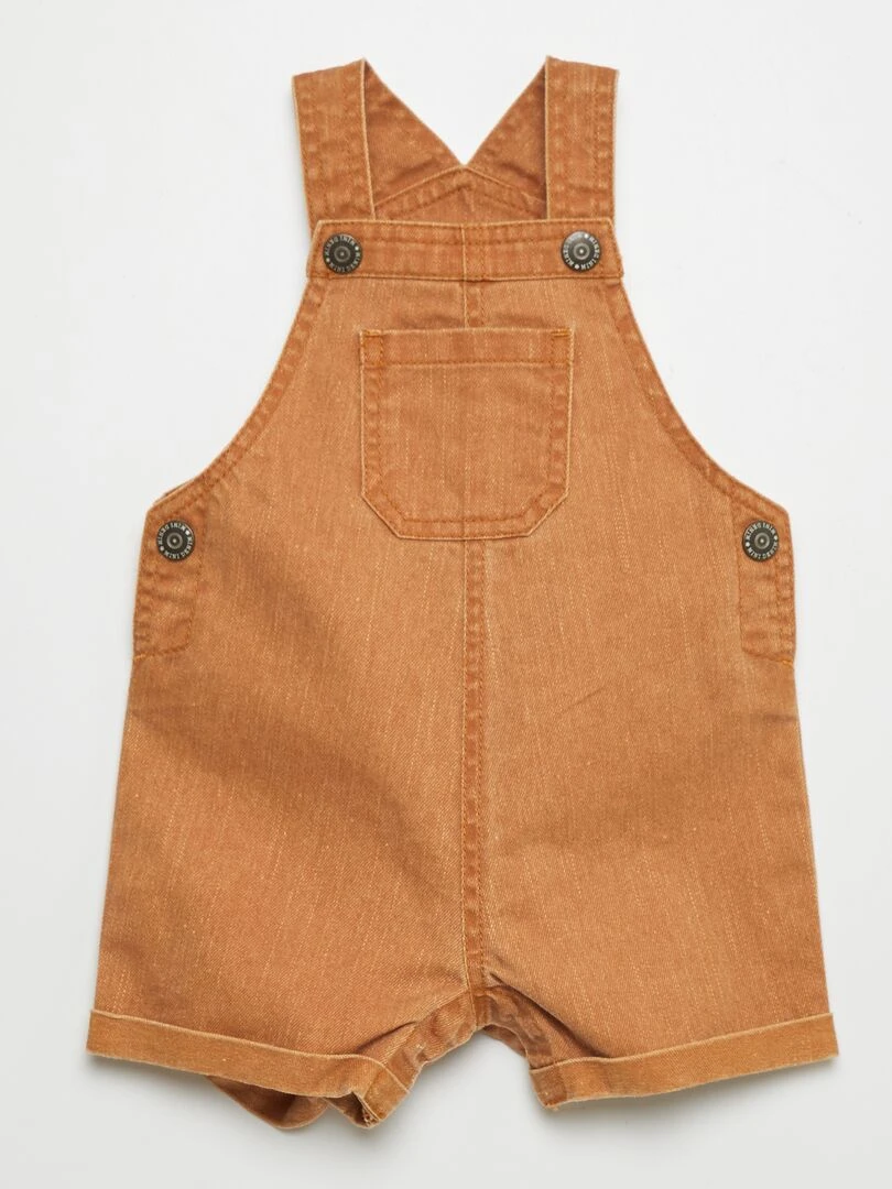 Salopette courte en denim colorée Orange