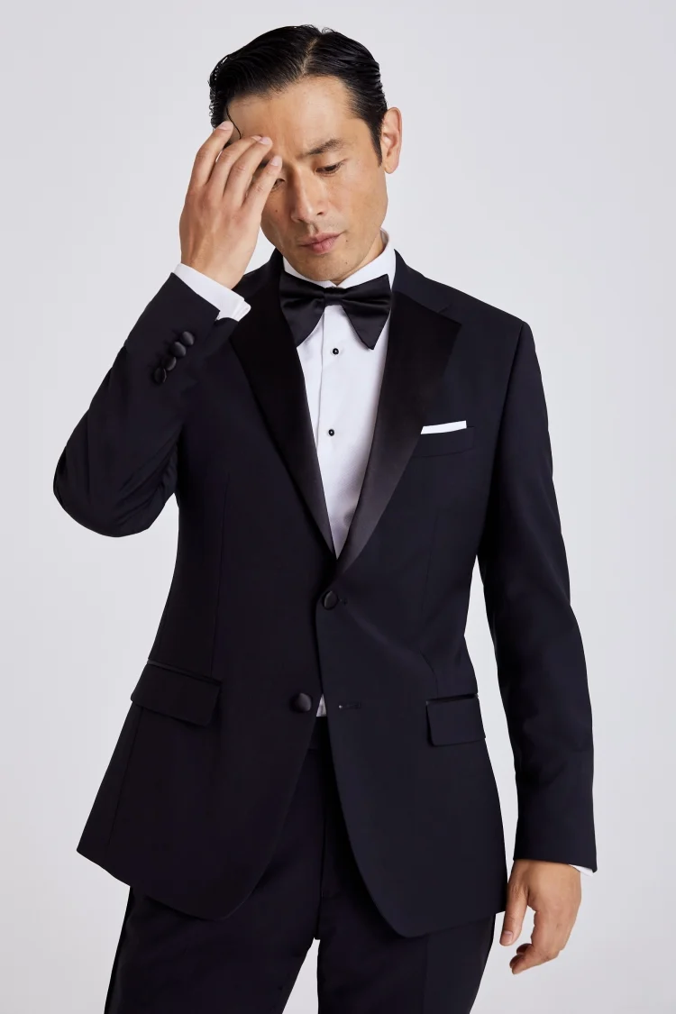 Slim Fit Black Notch Lapel Tuxedo Jacket   Buy Online at Moss