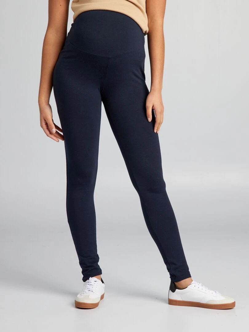 Legging grossesse long en jersey uni Bleu