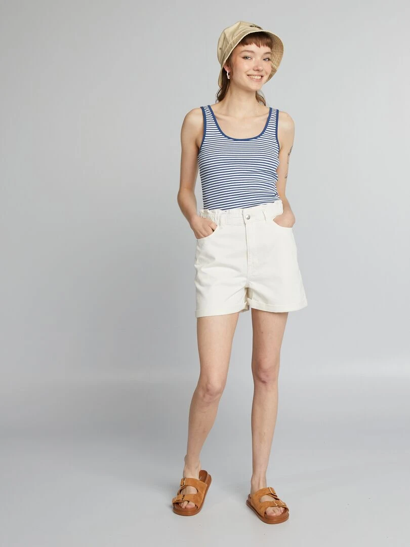 T shirt en coton avec imprimé   Rose pâle