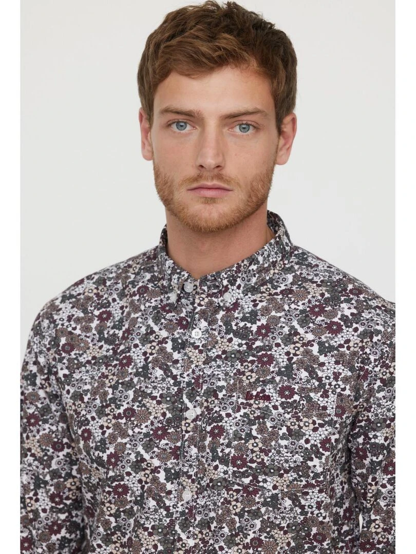 Lee Cooper   Chemise manches longues coton regular DERTY   Rouge foncé