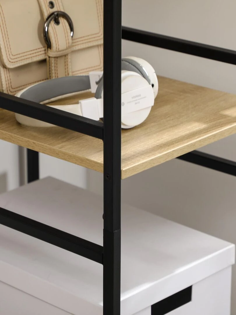 Penderie portant à vêtements style industriel   Beige