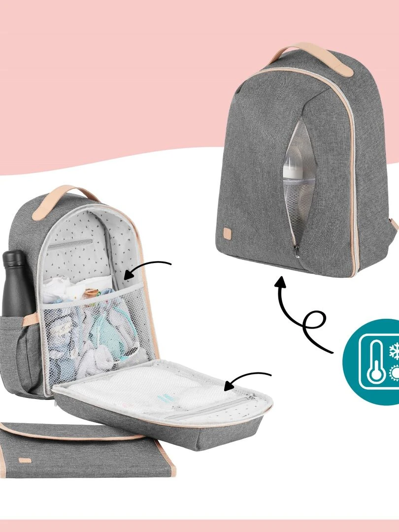 Sac À Dos À Langer Pyla Babymoov   Gris