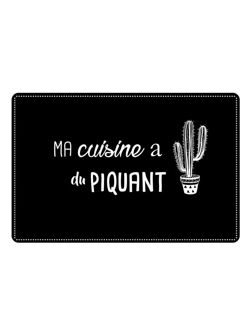 Set de table opaque Ma Cuisine a du Piquant Noir