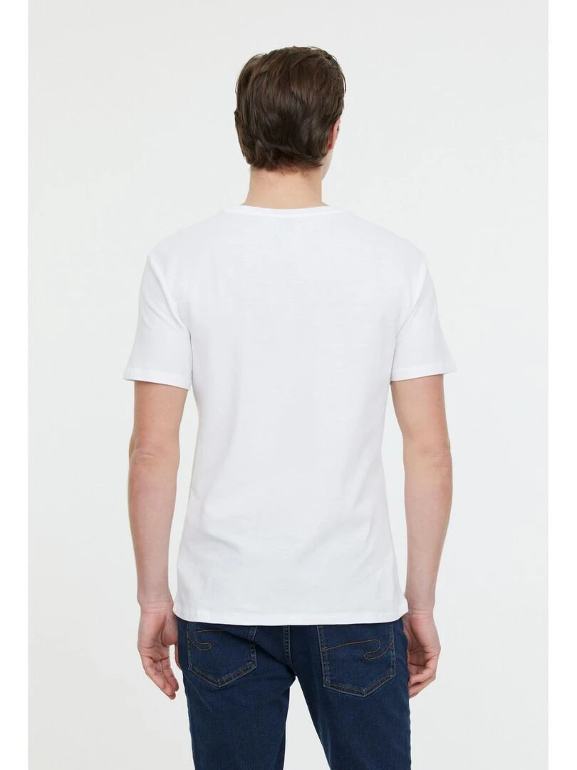 Lee Cooper   T Shirt manches courtes coton slim AZZO MC   Blanc