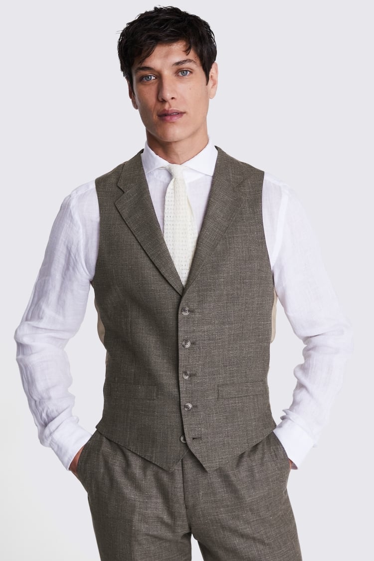 Italian Tailored Fit Brown Waistcoat Buy Online at Moss