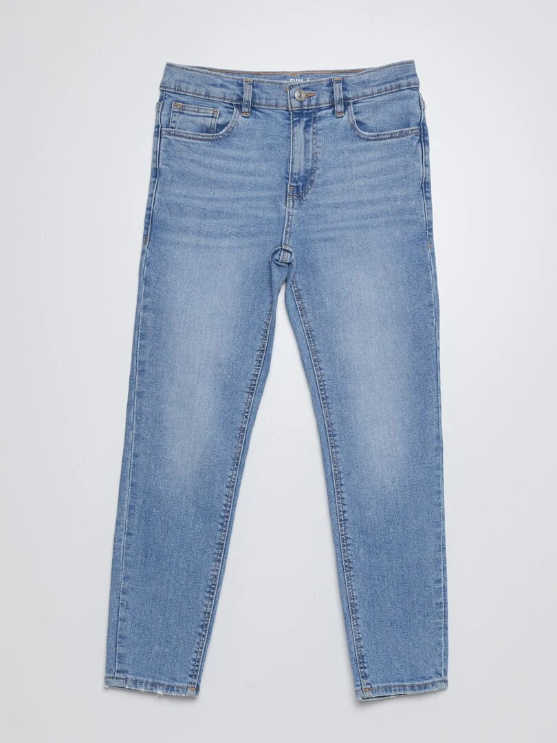 Jean slim taille ajustable Bleu clair