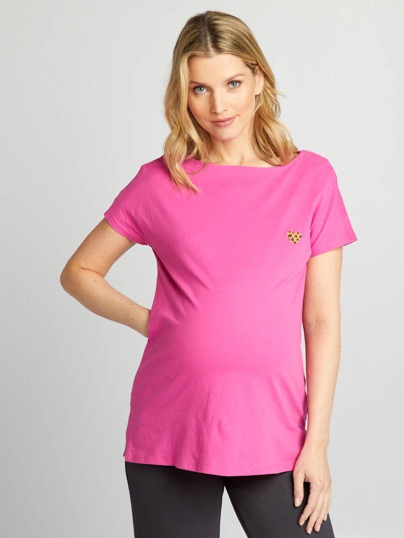 T shirt grossesse et allaitement Rose